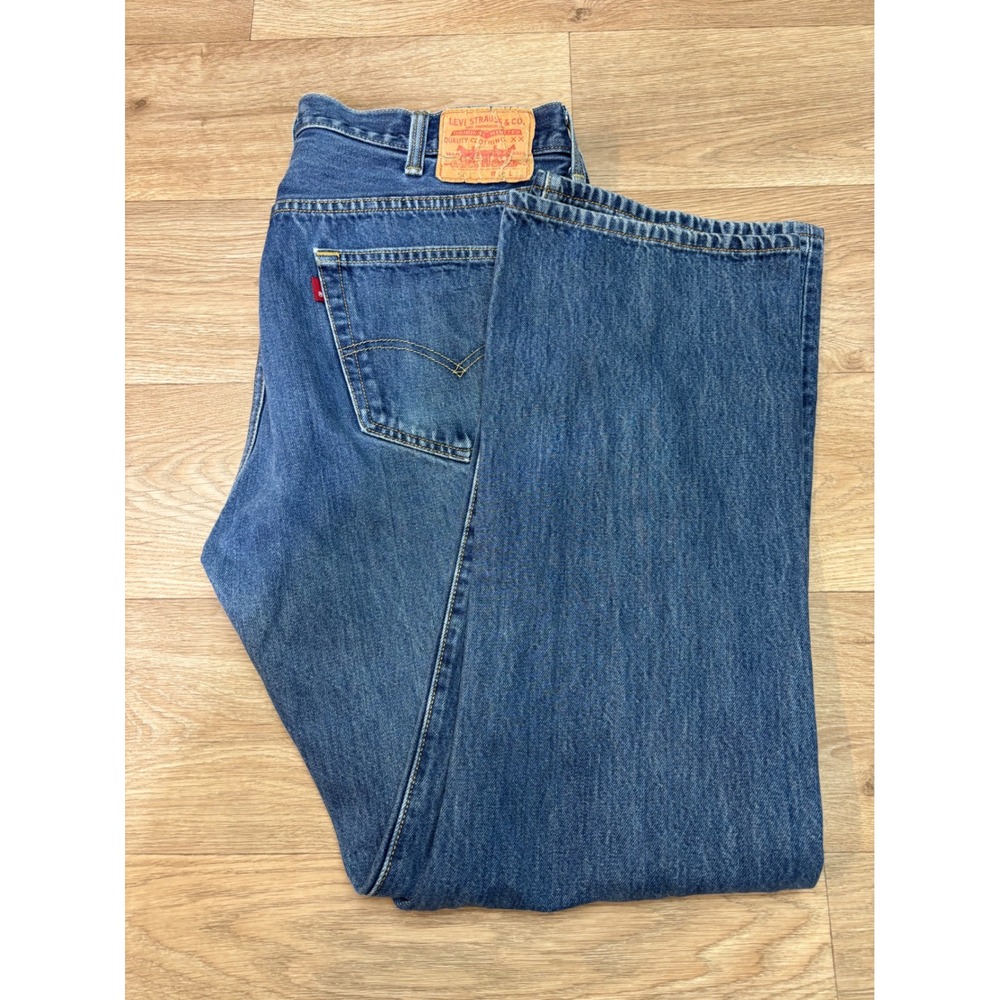Levis 501 Original Fit Mens Blue Straight Leg Button Fly Denim Jeans 40x32